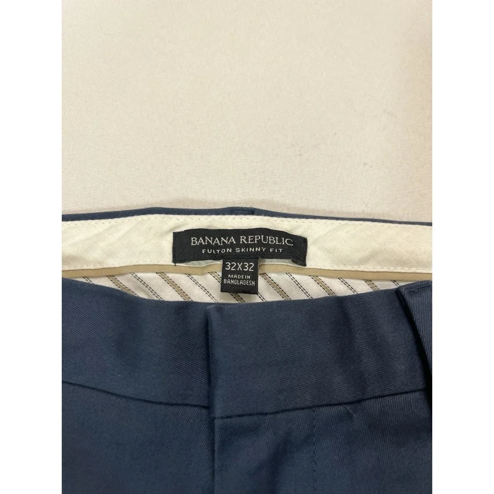 Banana Republic Fulton Pants 32 X 32 Skinny Chino Blue Work Career Capsule